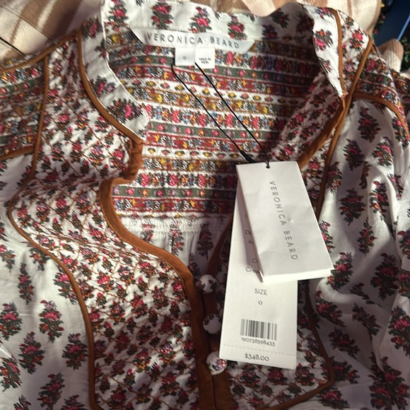 Veronica Beard Alivia Floral Print Cotton Poplin Blouse - Picture 9 of 11